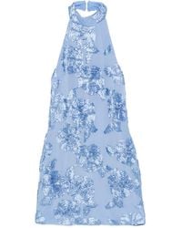 ROTATE BIRGER CHRISTENSEN - Vestido Midi Con Cuello Halter Y Motivo Floral - Lyst