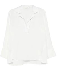 Panicale - Blouse Fendue À Col V - Lyst
