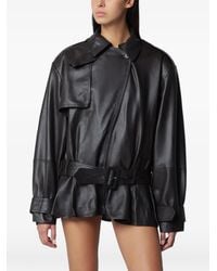 ROTATE BIRGER CHRISTENSEN - Biker Leather Jacket Dark - Lyst