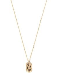 Suzanne Kalan - 18Kt Inlay Sapphire Dog Tag Pendant Necklace - Lyst