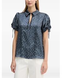 Silvian Heach - Alaxim Polka-Dot Pleated Top - Lyst