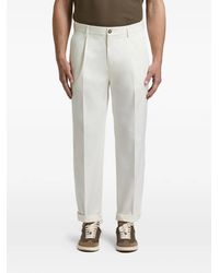 Peserico - Pleated Turn-Up Trousers - Lyst