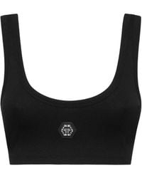Philipp Plein - Jersey Rib Cropped Tank Top - Lyst
