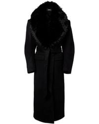 ROTATE BIRGER CHRISTENSEN - Faux-Fur-Collar Coat - Lyst