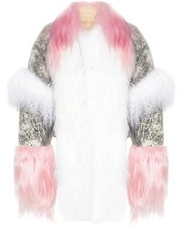 The Attico - Wildlederjacke Mit Shearling-Einsätzen - Lyst