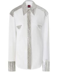 Pinko - Chemise À Détails De Clous Et Liens À Noeur À La Taille - Lyst
