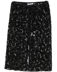 Cecilie Bahnsen - Bria Sequin-Embellished Floral Midi Skirt - Lyst