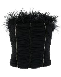 Patrizia Pepe - Crystal-Embellished Feather-Detail Top - Lyst