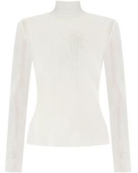 Self-Portrait - Ribbed High-Neck Top - Lyst