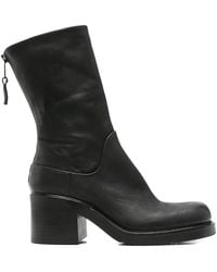 Elena Iachi - Block-Heel Leather Boots - Lyst