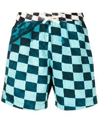 BLUE SKY INN - Check Print Deck Shorts - Lyst