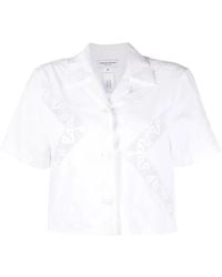 Marine Serre - Regenerated Household Crop Shirt - Lyst