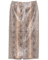 DUCIE - Chloe Python-Print Midi Skirt - Lyst