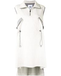 Y-3 Drawstring Waist Fleece Vest - White