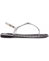 Giuseppe Zanotti - Bellatriks T-Bar Leather Sandals - Lyst