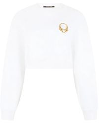 Roberto Cavalli - Embellished Cropped Sweatshirt - Lyst