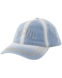 Ganni - Jeans-Baseballkappe mit Logo-Stickerei - Lyst