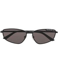 Balenciaga - Logo-Engraved Rectangular-Frame Sunglasses - Lyst