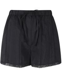 Isabelle Blanche - Lace-Trim Pintuck-Detail Shorts - Lyst