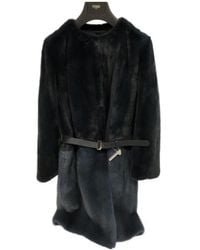 Fendi - Jas Van Imitatiebont En Met Ceintuur - Lyst