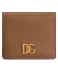 Dolce & Gabbana - Calfskin Wallet With Dg Logo - Lyst
