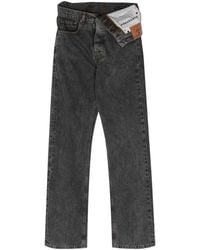 Y. Project - Evergreen Asymmetric-Waist Straight-Leg Jeans - Lyst