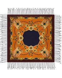 Etro - Foulard En Soie À Franges Et Motif Bijou - Lyst