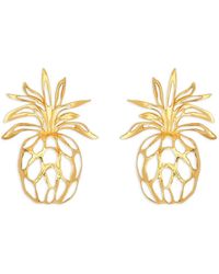 Oscar de la Renta - Openwork Pineapple Clip-On Earrings - Lyst