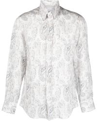 Brunello Cucinelli - Chemise En Lin À Imprimé Cachemire - Lyst