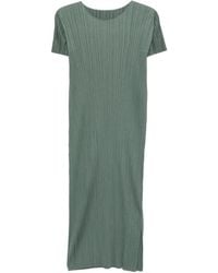 Pleats Please Issey Miyake - Pleated Short-Sleeve Dress - Lyst