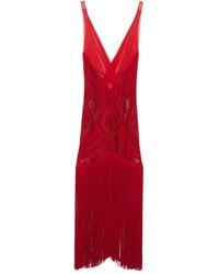 The Attico - Embroidered Tulle Midi Dress - Lyst