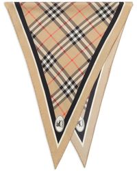 Burberry - Check Knight-Stamp Silk Scarf - Lyst