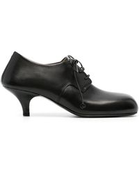 Marsèll - Square-toe Lace-up Leather Pumps - Lyst