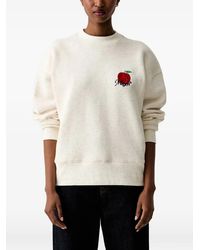 MSGM - Sweatshirt Mit Apfelstickerei - Lyst