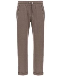 Brunello Cucinelli - Elasticated Monile Detail Trousers - Lyst