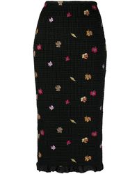 Off-White c/o Virgil Abloh - Embroidered-leaves Mid-length Skirt - Lyst