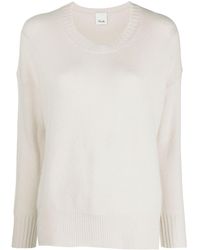 Allude - Ribbed-trim Crew-neck Jumper - Lyst
