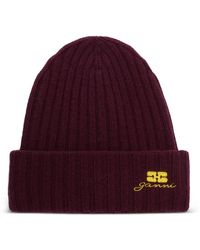 Ganni - Ribbed Beanie - Lyst