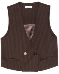 Sandro - Pinstripe-Pattern Cropped Top - Lyst