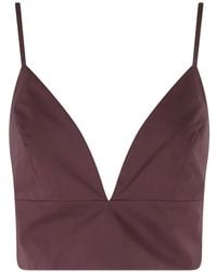 FEDERICA TOSI - V-Neck Cropped Top - Lyst