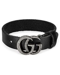 Gucci Gegraveerde Armband - Zwart