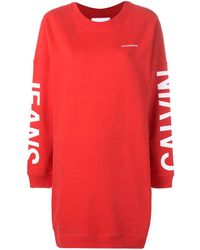 Calvin Klein ロゴプリント ニットドレス - レッド
