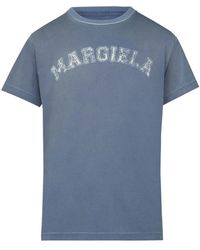 Maison Margiela - Logo Print Cotton Crewneck T-Shirt - Lyst