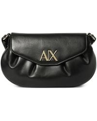 ARMANI EXCHANGE - Logo-Plaque Gathered Shoulder Bag - Lyst