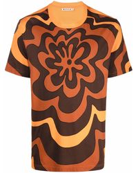 Marni - T-Shirt mit Blumen-Print - Lyst