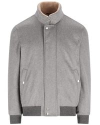 Brunello Cucinelli - Shearling-Lined Zip-Up Jacket - Lyst