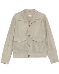 Brunello Cucinelli - Suède Leren Jack Met Zak - Lyst