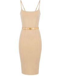 Elisabetta Franchi - Belted Midi Dress - Lyst
