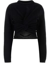 Balenciaga - Wool Cropped Sweater - Lyst