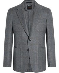 ZEGNA - Checked Cashmere Blazer - Lyst